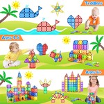 Topika Magnetic Tiles Building Blocks 100pcs Set for Toddlers Ages 3+