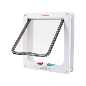 TopikaPet - 4-Way Locking Cat Door, Weatherproof, Adjustable Flap for Pets