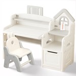 Height Adjustable Ergonomic Kid Study Desk Chair Book Stand Storage Cabinet