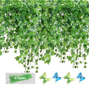Topika Artificial Ivy Vines & Butterfly Fake Plants for Room Decor, 24pcs