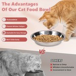 Topika Non-Slip Stainless Steel Cat Food Bowls Whisker Friendly