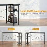 Topika L-Shaped Computer Desk with Shelves, 90cm Wide Corner Study Desk