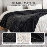 Topika - Fleece Weighted Blanket,Thick Winter Blanket For Bed,Black 6.8/9kg