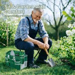 Topika Gardening Tools Set With Folding Garden Stool And Tote