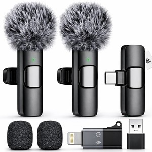 Topika Wireless Microphone for iOS & Android, with Noise Reduction & 6h
