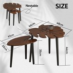 Topika - Nesting Coffee Table Set Pine Wood Palm Leaf Coffee Table 2 Set