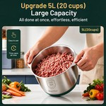 Topika 5L Meat Grinder Food Processor With Stainless Steel Bowl & 6-Blade