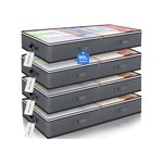 TopikaHome Under Bed Storage Container, 90L with Handles&Clear Window 4Pack