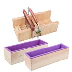 Topika - 7 In 1 Soap Box Kit, Silicone Wooden Soap Molds, Soap Loaf Mould