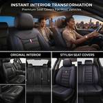 TopikaAuto - Universal Car Seat Cover Front & Full Set Waterproof Leather