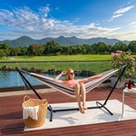 Topika - Double Hammock with Steel Stand, Heavy Duty, 204kg Capacity