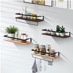 TopikaHome - Bathroom Organiser with Basket, Wall Mounted Shelve for Home