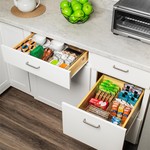 Topika 4 Pack Clear Storage Containers with Dividers Cabinet Organiser Bins