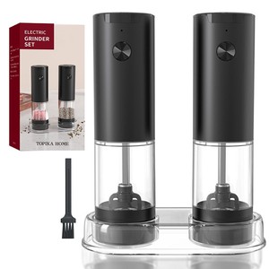 Topika-Salt and Pepper Shakers Set, Electric Pepper Grinder with Light