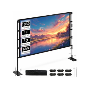 Topika - Projector Screen 120 Inch Projection Screen With Stand Portable