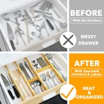 Topika Bamboo Drawer Divider Adjustable Expandable Drawer Devider Organiser