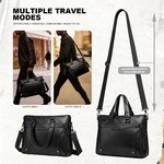 Topika 15.6" PU Leather Laptop Messenger Bag For Men, Waterproof Briefcase