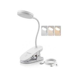 Topika Clip On Desk Lamp, Rechargeable LED Light for Bedside & Table Top