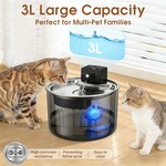 Topika Battery Operated Pet Water Fountain 3L Cordless Pet Water Feeder