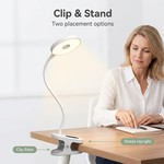 Topika Clip-On Desk Lamp, Rechargeable LED Bedside Lamp With Touch Control