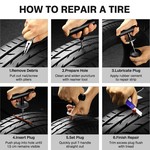 TopikaAuto 102 Pieces Heavy Duty Car Tire Repair Kit, Car Tire Plug & Patch Set