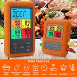 Topika Wireless Meat Thermometer 4 Probes for BBQ Smoker Grill,Large Screen