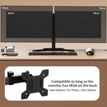 Topika - Dual Monitor Arm Mount Desk Stand Compatible with 13-30" screens