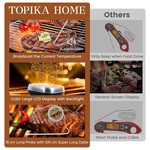 Topika - Digital Oven Thermometer - LCD Timer - Probe - 1m Cord