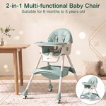 Topika 2-in-1 Baby High Chair, Foldable Feeding and Rocking Seat