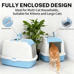 Topika Hooded Cat Litter Box with Litter Scoop, Fully Enclosed, Leak-Proof