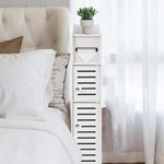 Topika Slim Bathroom Storage Cabinet with Paper Holder for Small Spaces