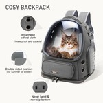 Topika - Cat Backpack Carrier Bag,Grey Foldable Dog Carrier Bag for Travel