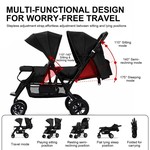 Double Stroller for Infants & Toddlers, Compact Foldable Design