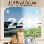 Topika 3.2L Stainless Steel Cat Fountain, Quiet Pet Water Dispenser, TY10