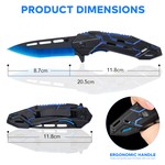 Topika - Tactical Knife Folding Knive Pocket Knife For Men, Blue Blade EDC