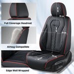 Topika Universal 2 Seats Leather Car Seat Covers Full Set, Front Set,