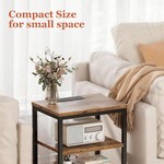 Topika - Night Stand for Bedside,Nightstand Bedside Table w/ Storage Shelve