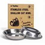 Topika Non-Slip Stainless Steel Cat Food Bowls Whisker Friendly