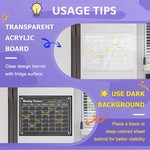 Topika - Magnetic Planners Fridge Weekly Planner, 4 Pcs Acrylic Boards
