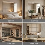 Topika Adhesive Mirror For DIY Wall Acrylic Mirror Sheet 4Pcs(30x40CM Each)