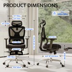 Topika Pro 200 - Ergonomic Chair With Footrest, Adjustable Lumbar Support
