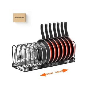 Topika - Expandable Pot and Pan Rack with 13 Adjustable Dividers - 30-58cm