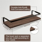 TopikaHome - Bathroom Organiser with Basket, Wall Mounted Shelve for Home