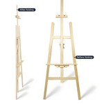 VSelect - Pine Wood Easel Stand, Adjustable Angle, Flexible Slider,175cm