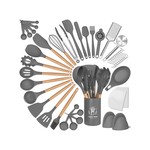 Topika - Silicone Kitchen Utensils Set 44-piece with Wooden Handles & Holder