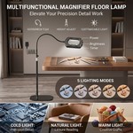 Topika 3-in-1 10X LED Floor Magnifying Lamp With Touch Control