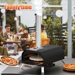 TopikaHome - Outdoor Wood Pellet Pizza Oven with Rotatable Stone & Chimney