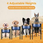 Topika Adjustable Dog Bowls w/ Stand, Metal Elevated Holder Feeder for Dog