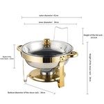 Topika Buffet Chafing Dish with Lid, Food Warmer for Parties, Weddings Gold