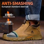 Topika - Men Safety Shoes Steel Toes Slip-On Work Shoes For Men, Brown
